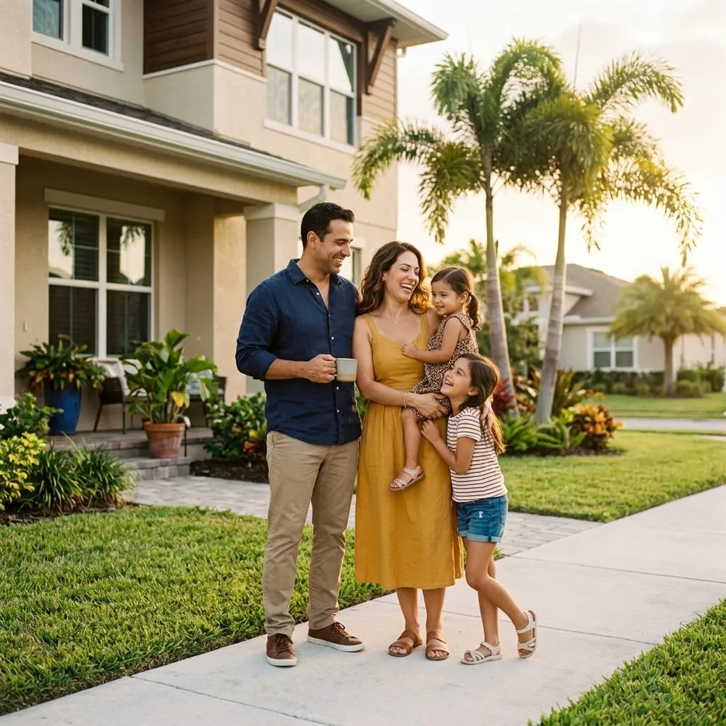 A Florida family outside the home their mortgage protection policy would keep them in